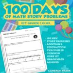 100 Days of Math Story Problems Worksheets: Math Activities for Kindergarten-1st Grade Level