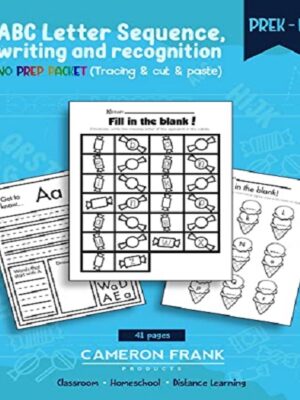 ABC Letter Sequence Writing and Recognition-Tracing & Cut & Paste-Letter Tracing Worksheets-PREK-K-No Preparation Packet - Classroom, Distance Learning, Homeschool